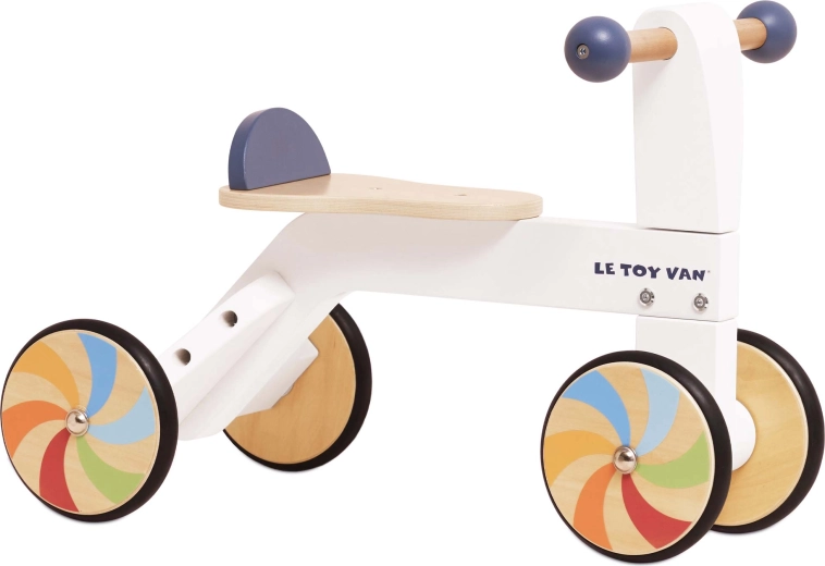 Hölzernes Rutschfahrzeug mit Regenbogenrädern Le Toy Van