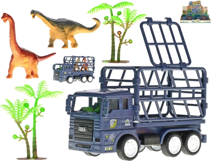 Lastwagen 14 cm mit Schwungrad und Dinosauriern