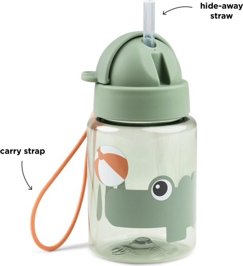 Done by Deer Trinkflasche mit Strohhalm Playground grün 280 ml
