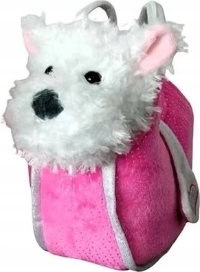 Plüschhündchen West Highland White Terrier in rosa Handtasche