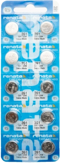 Renata 391 Knopfzellenbatterie für Uhren 1,55 V 50 mAh, Packung 10 Stk.