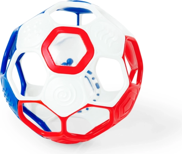 Oball Rasselball Rattle Goals für Babys, rot/weiß/blau