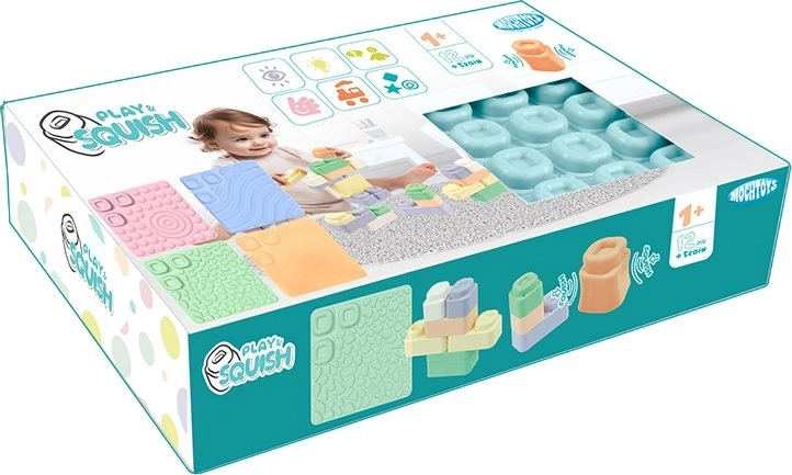 Sensorische Matten und 24 weiche Bausteine MOCHTOYS Play & Squish