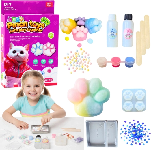 Kreatives DIY-Set zur Herstellung einer Squishy-Katzenpfote, 28-teilig