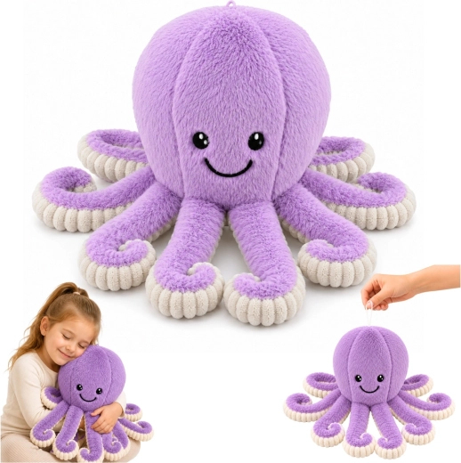 Plüsch-Oktopus – Kuscheltier mit elastischen Tentakeln, lila, 50 cm