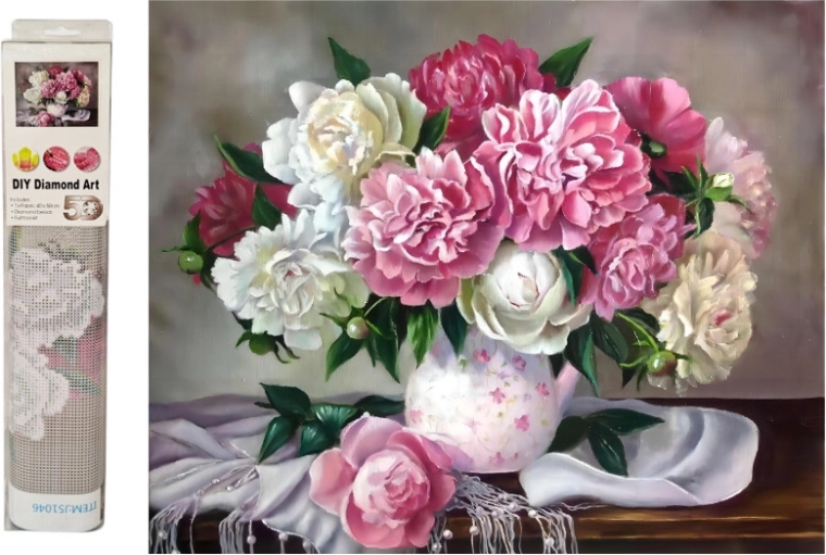 Diamantmosaik Blumen in der Vase
