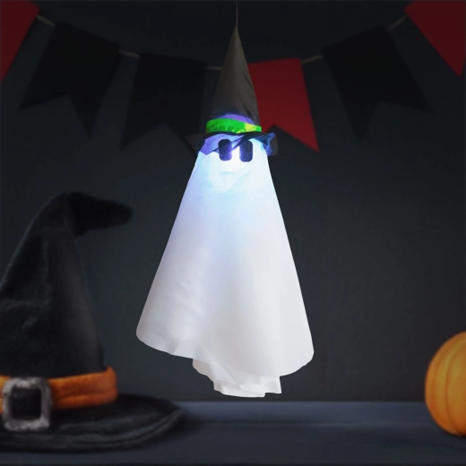 Hängende Halloween-Dekoration Geist mit RGB-LED-Beleuchtung 70 × 50 cm