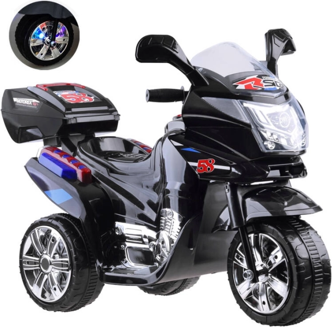 Elektrisches Kinder-Motorrad mit LED-Beleuchtung – schwarz