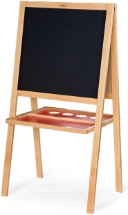 Holz-Doppeltafel für Kreide und Whiteboard-Marker mit Magnetfläche