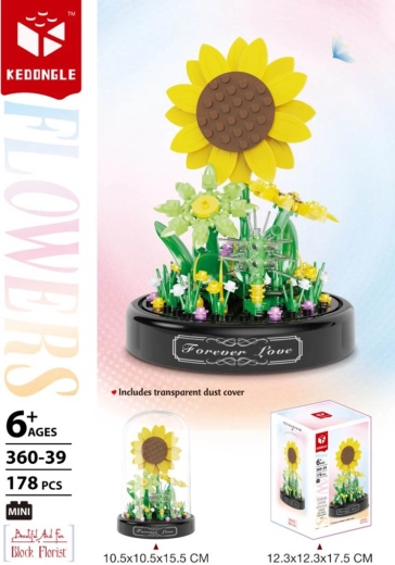 Bausatz Sonnenblume unter einer Schutzhaube – 178 Teile