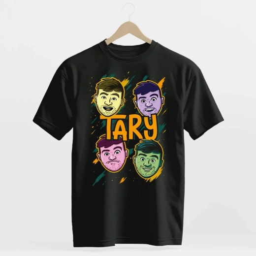 T-Shirt Tary Povoroznyk faces schwarz 152–158
