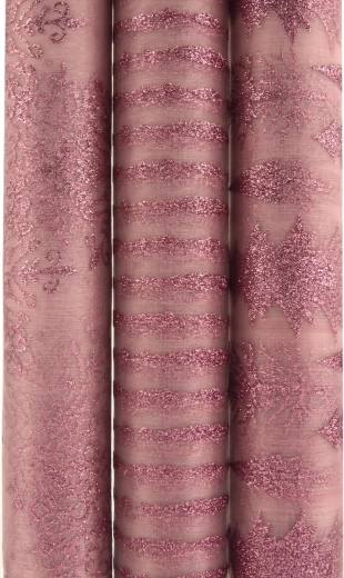 Rosa Polyamid-Organza mit Pailletten 30 × 200 cm