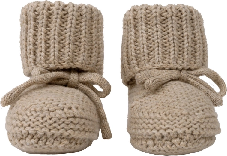 Lodger gestrickte Babyschuhe beige 0–6 Monate