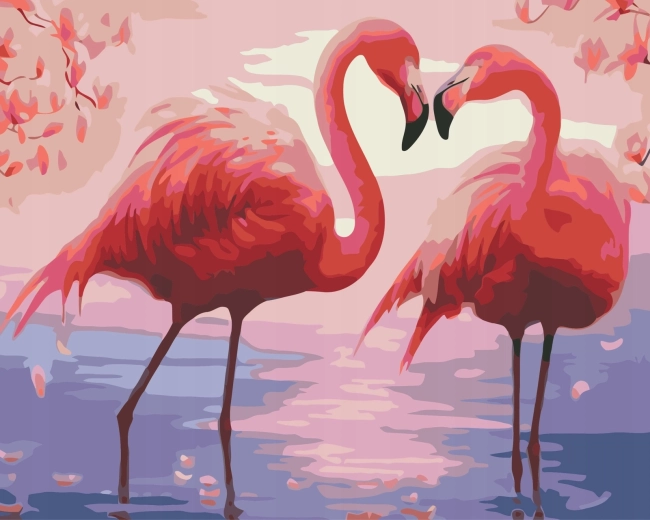 Norimpex Malen nach Zahlen rosa Flamingos 40 × 50 cm