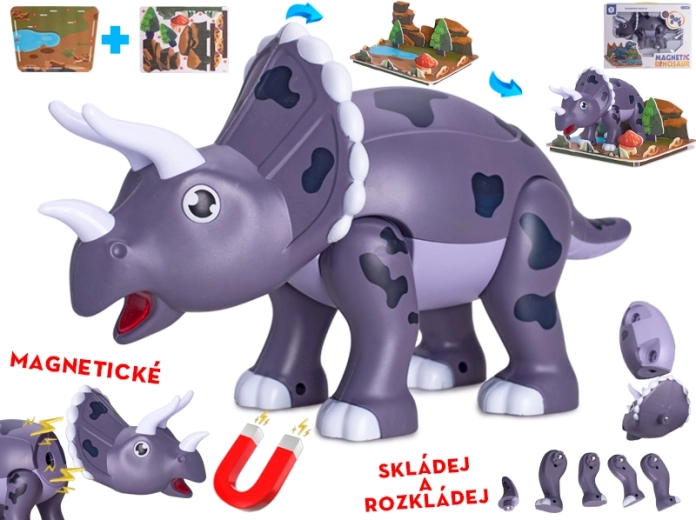 Magnetischer Dinosaurier Triceratops 28 cm – Baukasten für Kinder