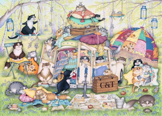 Ravensburger Puzzle CRAZY CATS – Fauler Sommernachmittag (1000 Teile)