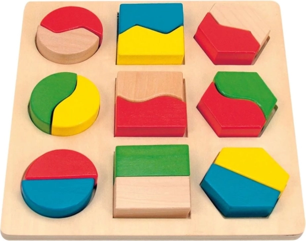 Holzpuzzle Formen und Farben