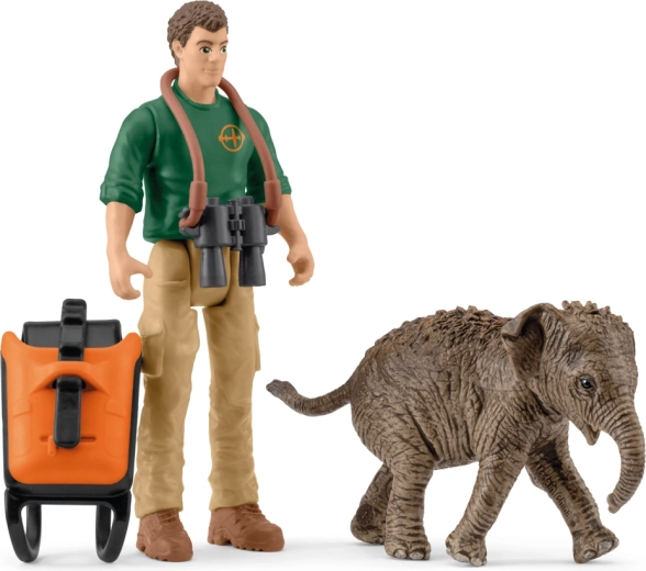 Schleich Pocket Set – Forscher auf Expedition mit indischem Elefantenbaby