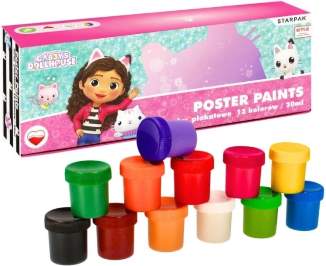 Plakatfarben Gabby’s Dollhouse – Set mit 12 Farben à 20 ml