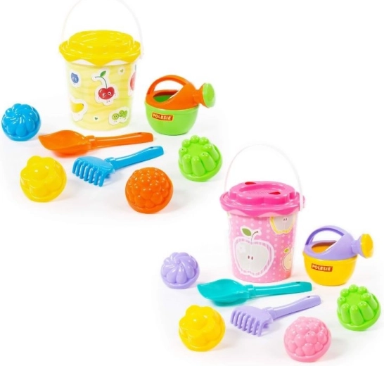 Sandspielset mit dekoriertem Eimer 9 Stk.