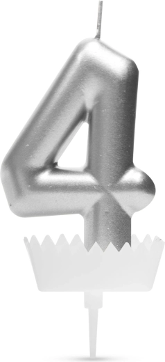 Geburtstagskerze in Form der Zahl 4