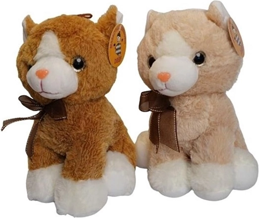 Sitzende Plüschkatze mit Miauen – 2 Farben