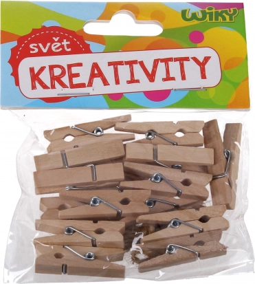 Holzklammern 2,5 cm, 25 Stück mit Schnur