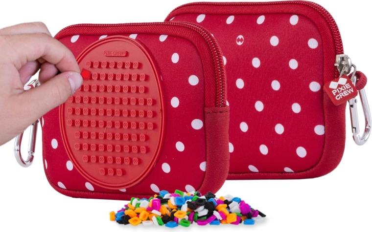 Pixie Crew universelles Etui rot mit weißen Punkten
