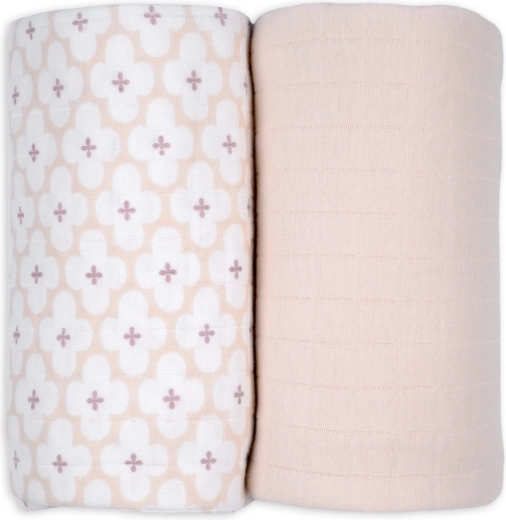 Lodger Swaddler aus Bio-Baumwolle 110 × 110 cm (2 Stk.) – matcha/powder