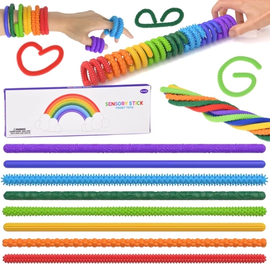 Sensorische Silikonstäbchen – Fidget Toys (8 Stk.)