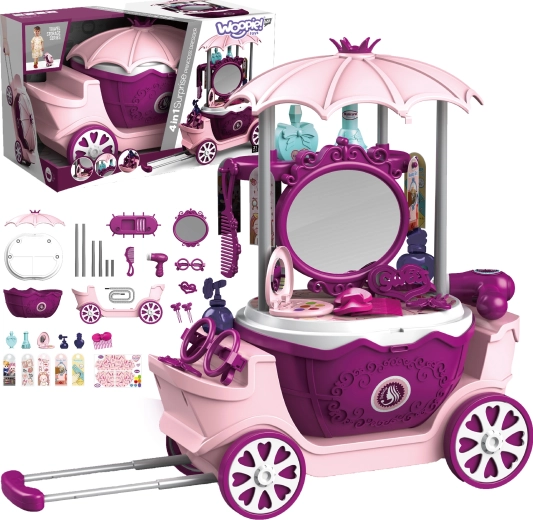 WOOPIE Kinderkosmetiksalon im Rollkoffer 4-in-1 mit 31 Zubehörteilen