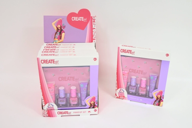 Create It! Kinder-Kosmetikset in Rosa-Lila mit Kosmetiktasche