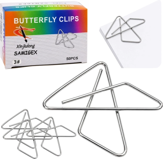 Kreuzförmige Metallklammern „Schmetterling“ für Dokumente 28 mm (50 Stk.)
