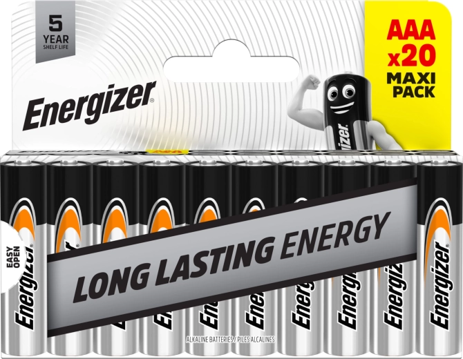 Energizer Everyday AAA Alkalibatterien, 20 Stk.