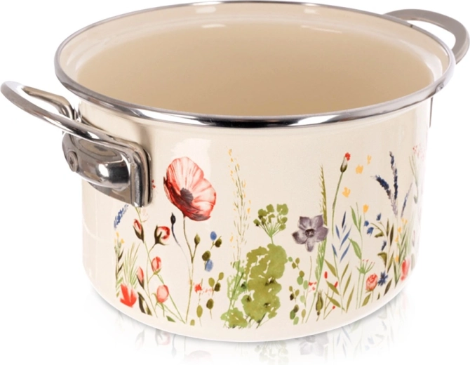 Emaille-Topf cremefarben Maki 20 cm, 3 l