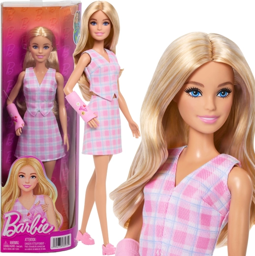Barbie Fashionistas Puppe im rosa Karo mit rosa Armschiene