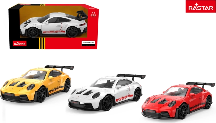 Metallauto-Modell Rastar Porsche 911 GT3 RS 1:43 gelb – 1 Stück