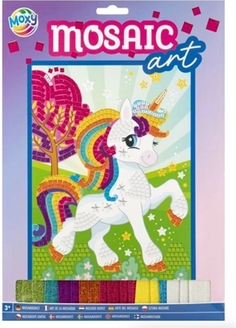 Glitzer-Mosaikbild A4 Einhorn