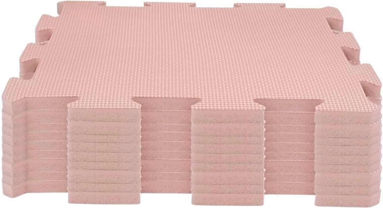 NIDO NIDO Schaum-Spielmatte Puzzle Taupe Pink (9 Teile)