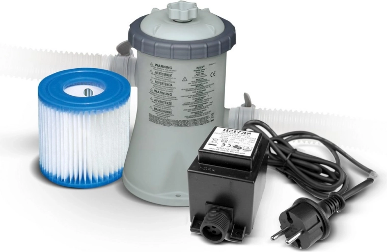 Filterpumpe für Pool 1250 l/h mit 12 V Transformator INTEX