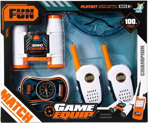 Set für kleine Entdecker mit Walkie-Talkies, Fernglas und Kompass