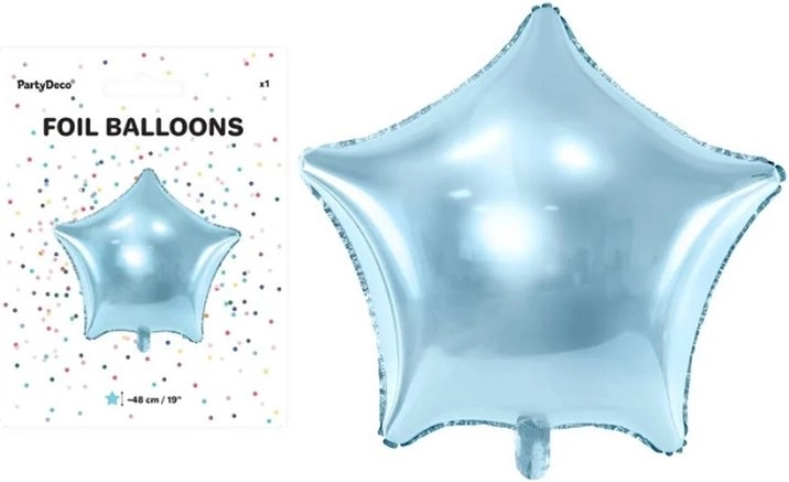 Folienballon in Sternform, hellblau, 48 cm