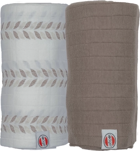 Lodger Swaddler Solid Matcha Set 2 Stk. 110 × 110 cm Birch/Buffalo