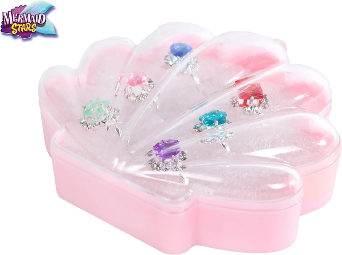 Mermaid Stars Set Kinder-Ringe in einer Muschel-förmigen Box (6 Stk.)