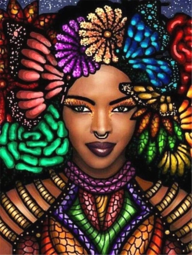 Diamantmalerei Afrikanische Frau 30 × 40 cm