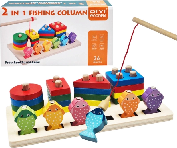 2-in-1 Steckpuzzle mit Angeln für Kinder