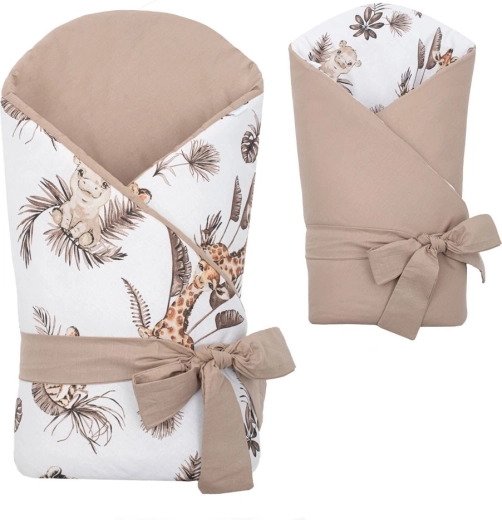 Beidseitige Baby-Wickeldecke NEW BABY Safari 80 × 80 cm