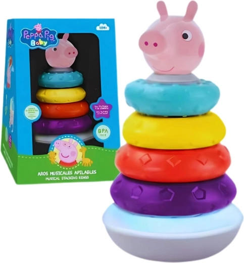 Pädagogisches Pyramiden-Stapelspiel mit Soundeffekten Peppa Pig