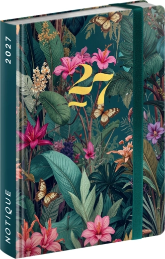Notique Wochenplaner für die Handtasche Tropischer Dschungel 2027 (9,8 × 14,5 cm)