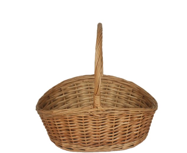 Natürlicher Weidenkorb mit Griff 39 × 31 × 17/35 cm